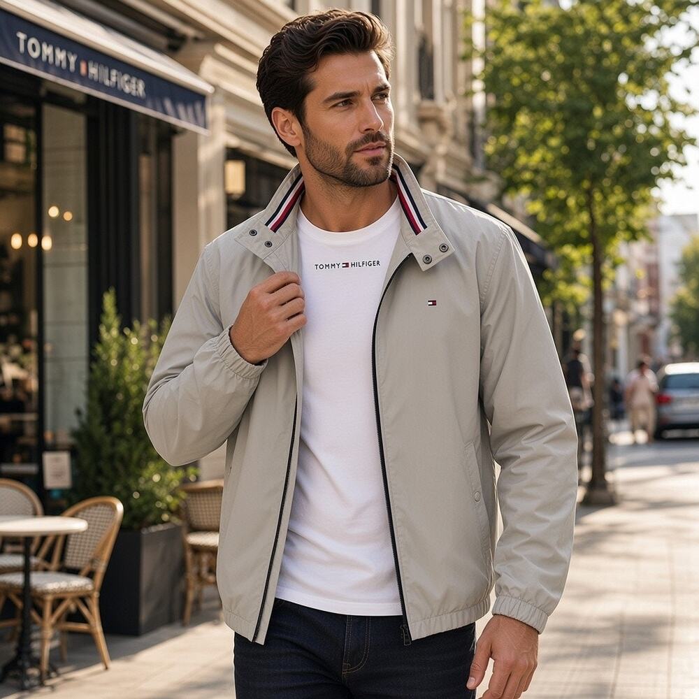 Tommy Hilfiger Men’s Stand‑Collar Jacket – Gray – Size XL – NWT (34-0017)